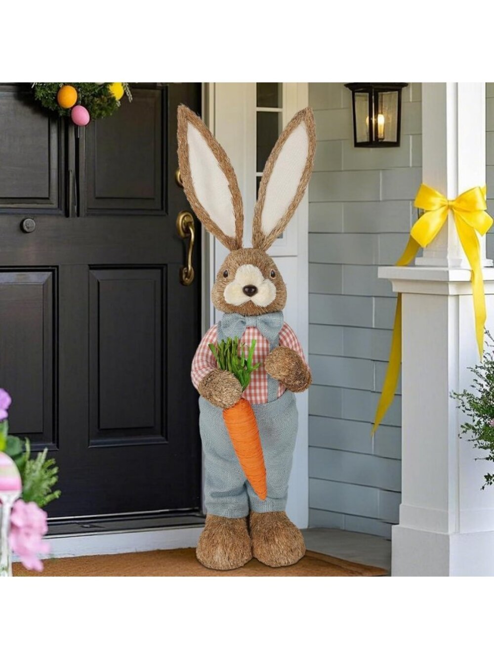 Large Easter Bunny Decor - 2.7FT Standing Rabbit Statue for Porch & Home, Spring